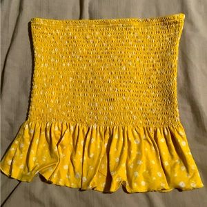 Yellow polka dot tube top